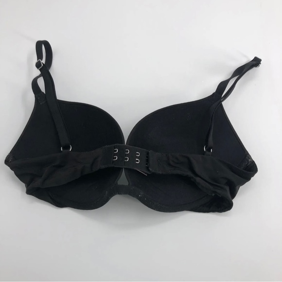Victorias Secret Dream Angels Padded Demi Bra 32D Black Push Up Underwire - Picture 3 of 7